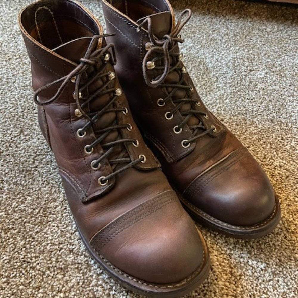 Red wing IRON RANGER size 10 D boots copper rough and tough leather